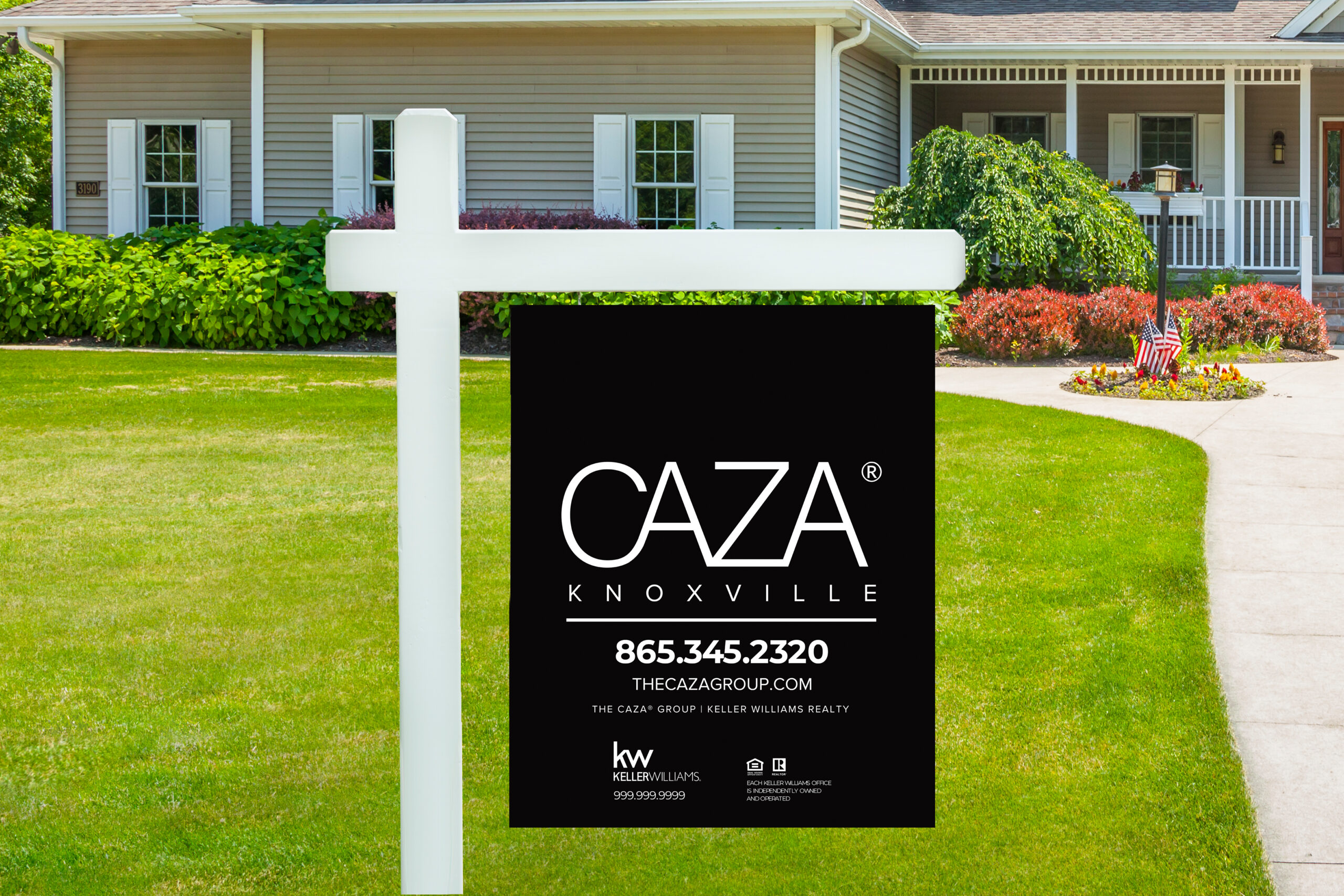 The CAZA® Group 24"×30" Black Yard Sign Knoxville