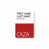 The CAZA® Group | White/Red Split Name Tag (Vertical)