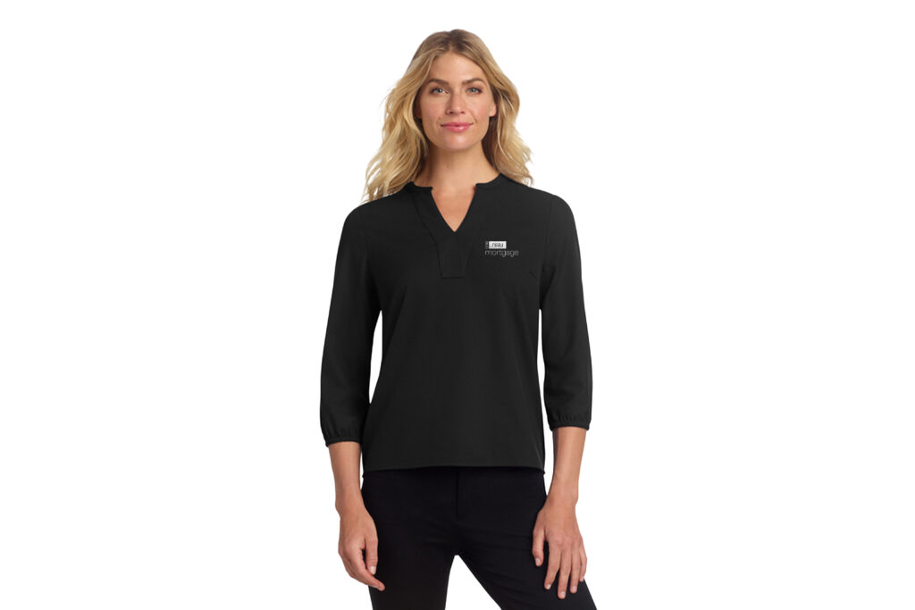 One Real Mortgage | Mercer+Mettle® Women's Stretch Crepe Long Sleeve Camp Blouse